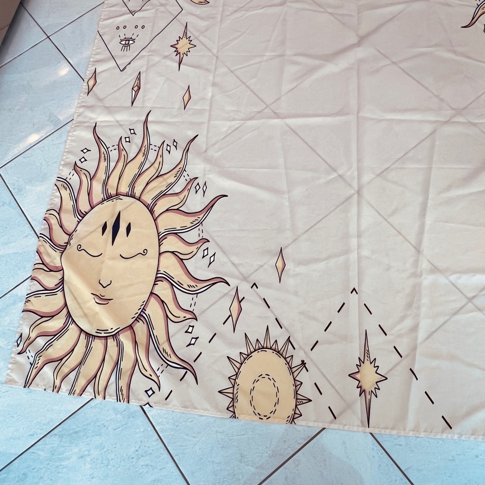 Celestial Sun Moon Tapestry Wall Hanging Dorm Decor Witchy Aesthetic Art - Picture 2 of 9